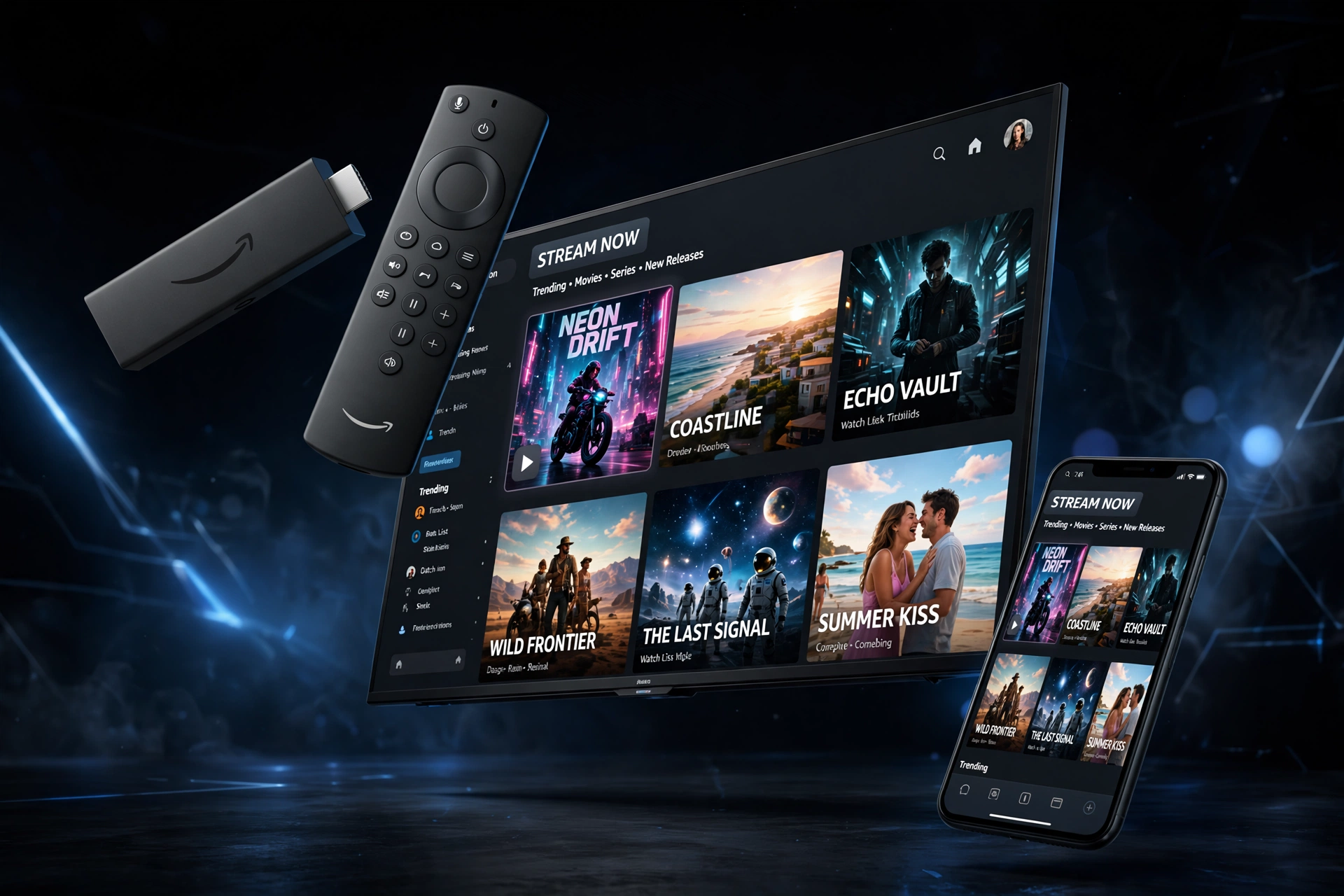 Fire Stick IPTV setup on TV and phone